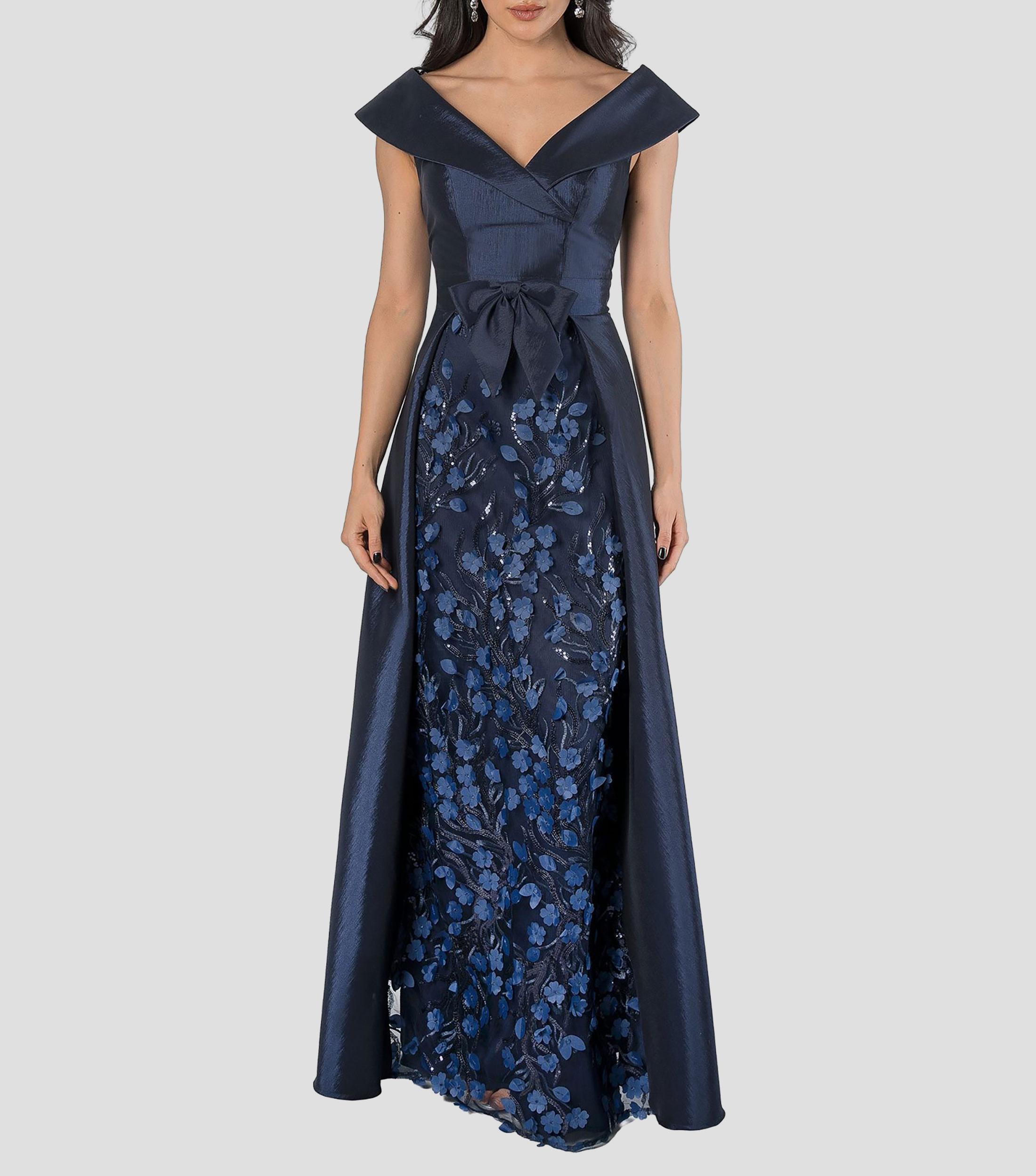 Vestido largo liso Mujer